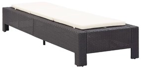 Fekete polyrattan napozóágy párnával