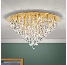 Orion DLU 2516/75-Kristály mennyezeti lámpa CELESTE 12xG9/40W/230V átm. 75 cm arany