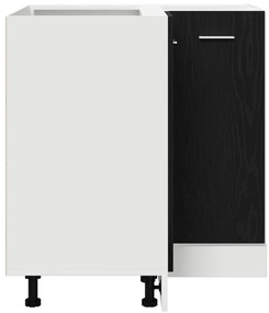 vidaXL Fekete Tölgy Sarok Alsó Szekrény - 75.5 x 75.5 x 81.5 cm, MDF-ből készült