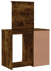 füstös tölgy színű fésülködőasztal LED-lámpákkal 90x42x132,5 cm