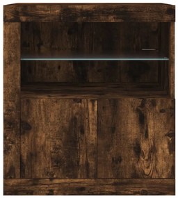füstös tölgy színű tálalószekrény LED-ekkel 60,5 x 37 x 67 cm