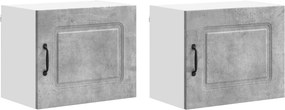 vidaXL Konyhaszekrény Kalmar 2 pcs Beton Szürke 50 x 31 x 40 cm