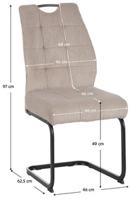 Étkezőszék Kalme (barnaszürke taupe + fekete). 1119541