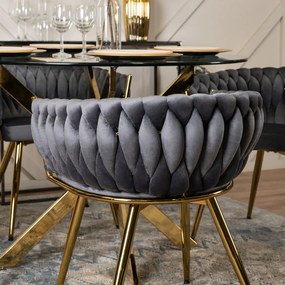 Elegáns Étkezőszék Szürke Bársony Kárpittal CAPRI