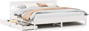 vidaXL fehér tömör fenyőfa ágy matrac nélkül 200 x 200 cm