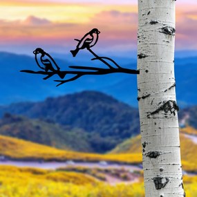 Bird fém kerti dísztárgy, fekete, 45×20 cm