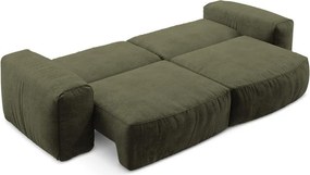 Zöld zsenília kinyitható kanapé 275 cm Kuki – Makamii