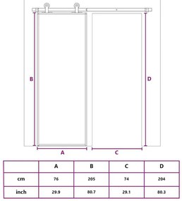 fekete ESG üveg és alumínium tolóajtó 76 x 205 cm