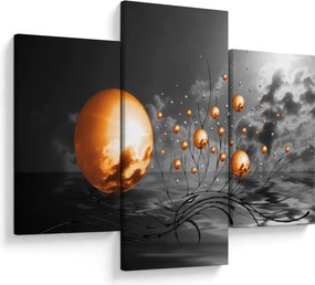 Narancssárga absztrakt gömbök képe (90x60 cm)