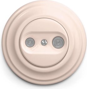 Kliklap - Retro TV+R végzáró aljzat kerettel, antik rózsaszín