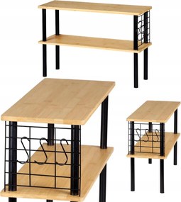 Kétszintes bambusz polc 55x20x38 cm Loft stílus a konyhába Fűszerek Akasztók