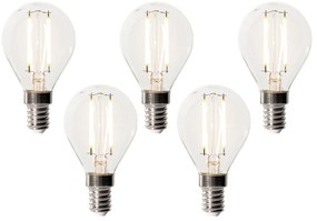 5 darabos E14 szabályozható LED izzó szett P45 átlátszó üveg 3W 250 lm 2200K