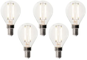 5 db E14 dimbare LED lamp P45 helder glas 3W 250 lm 2200K