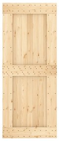 tömör fenyőfa tolóajtó fémszerelékszettel 85x210 cm