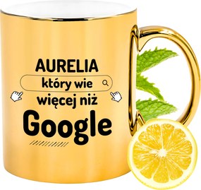 Prémium Arany Csillogó Bögre Auréliának Ajándék Nyomtatott Fotóval