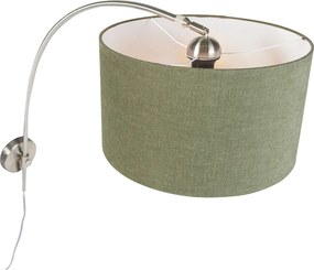 Fali ívlámpa acélból, zöld árnyékolóval 35/35/20 állítható