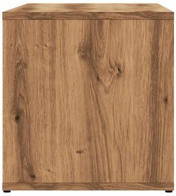 kézműves tölgy színű szerelt fa TV-szekrény 80x34x35,5 cm