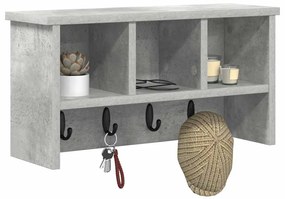 Fali Kabáthorog polcokkal Beton szürke 50 x 16 x 26 cm Faanyag