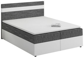 Franciaágy Boxspring 180x200 cm Mimosa (ágyráccsal és matraccal) (fehér + sötétszürke). 1007814