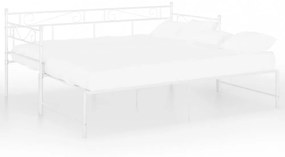 fehér fém kihúzható kanapéágy-keret 90 x 200 cm