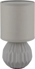 Globo 21730G Asztali lámpa, kerámia szürke, textil szürke, kábel PVC fehér, billenőkapcsoló a kábelen, ø: 120mm, M: 230mm, kábel hossza 1300mm, 1x E14 40W 230V izzó nélkül
