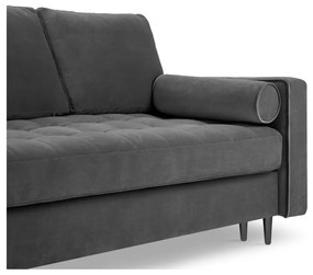 Santo sötétszürke kinyitható bársonykanapé - Milo Casa