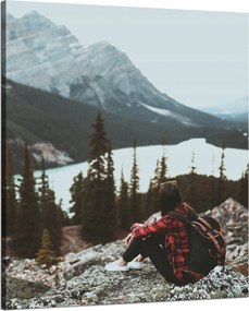 Vászonkép Emberek Hegyek Nő az ösvényen 80x100