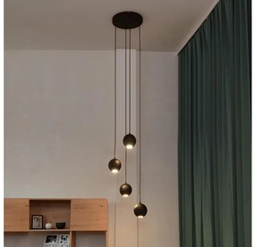 LED Csillár zsinóron MIDWAY 4xGU10/4,8W/230V fekete