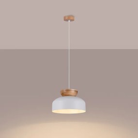 Sollux SL.1350 - Csillár zsinóron MARION 1xE27/15W/230V átm. 29,5 cm fehér