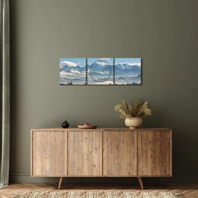 A havas hegyek képe (órával) (90x30 cm)