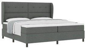 vidaXL Boxspring Ágy Matrac nélkül Sötétszürke, 200x200 cm Szövet