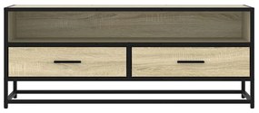sonoma tölgy színű szerelt fa és fém TV-szekrény 100x34,5x40 cm