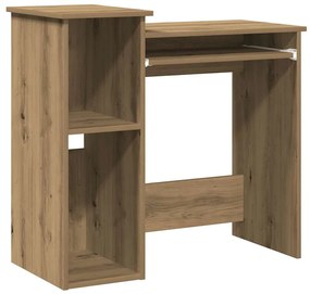 kézműves tölgy szerelt fa íróasztal polcokkal 84x40x78 cm