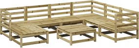 vidaXL 8 részes impregnált fenyőfa kerti kanapészett