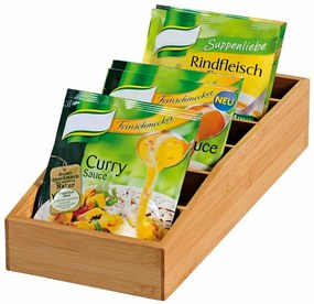 Kesper 70822 Univerzális bambusz szervező 6rekesz, 15 x 7 x 35 cm