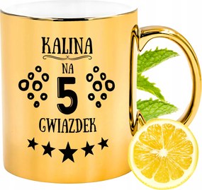 Prémium Arany Csillogó Bögre Kalina Ajándék Nyomtatott Fotóval