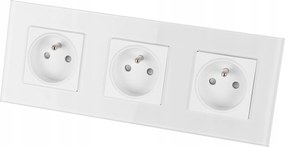 Hármas üveg aljzat fehér hármas keret és 3 x Miuun aljzat szett