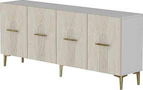 Ida 180 - White, Travertine, Gold