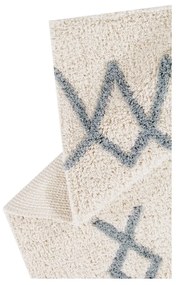 Kék-krémszínű mosható kézi szövésű pamut szőnyeg 120x160 cm Atlas Natural – Lorena Canals