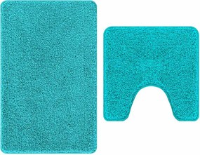 vidaXL Csúszásmentes fürdőszőnyeg készlet 2 pcs Türkiz PP