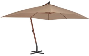 vidaXL tópszínű konzolos kerti napernyő farúddal 400 x 300 cm