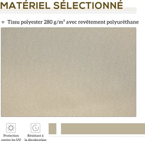 Outsunny Pótló Napernyő Vászon - Lágy Hullámú Kiegészítő - Magas Sűrűségű 280 g/m² UV-ellenálló Poliészter Krém Szín 2.82L x 2.4W (kiugrás) m | Aosom