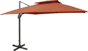 vidaXL terrakotta dupla tetejű konzolos napernyő 300 x 300 cm