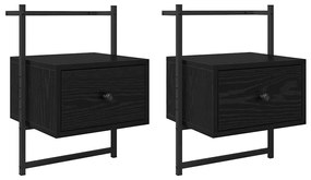 vidaXL Éjjeliszekrény 2 pcs Fekete tölgy 35 x 30 x 51 cm Faanyag
