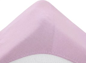 Jersey világoslila lepedő gyerekágyhoz 70 x 140 cm