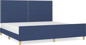 vidaXL kék szövet ágykeret matrac nélkül 200 x 200 cm