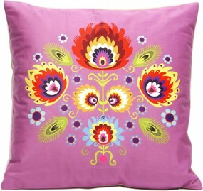 Velúr párnahuzat 40x40 cm Folk Népi Mintás Színes Dekoratív Párnahuzat