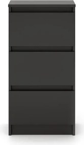 SIMPLE éjjeliszekrény 40 cm 3 fiók matt fekete