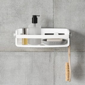 Fehér öntapadós újrahasznosított műanyag fürdőszobai polc Flex Adhesive – Umbra