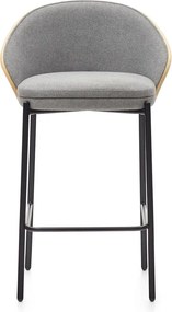 Szürke-natúr színű bárszék (ülésmagasság 65 cm) Eamy – Kave Home
